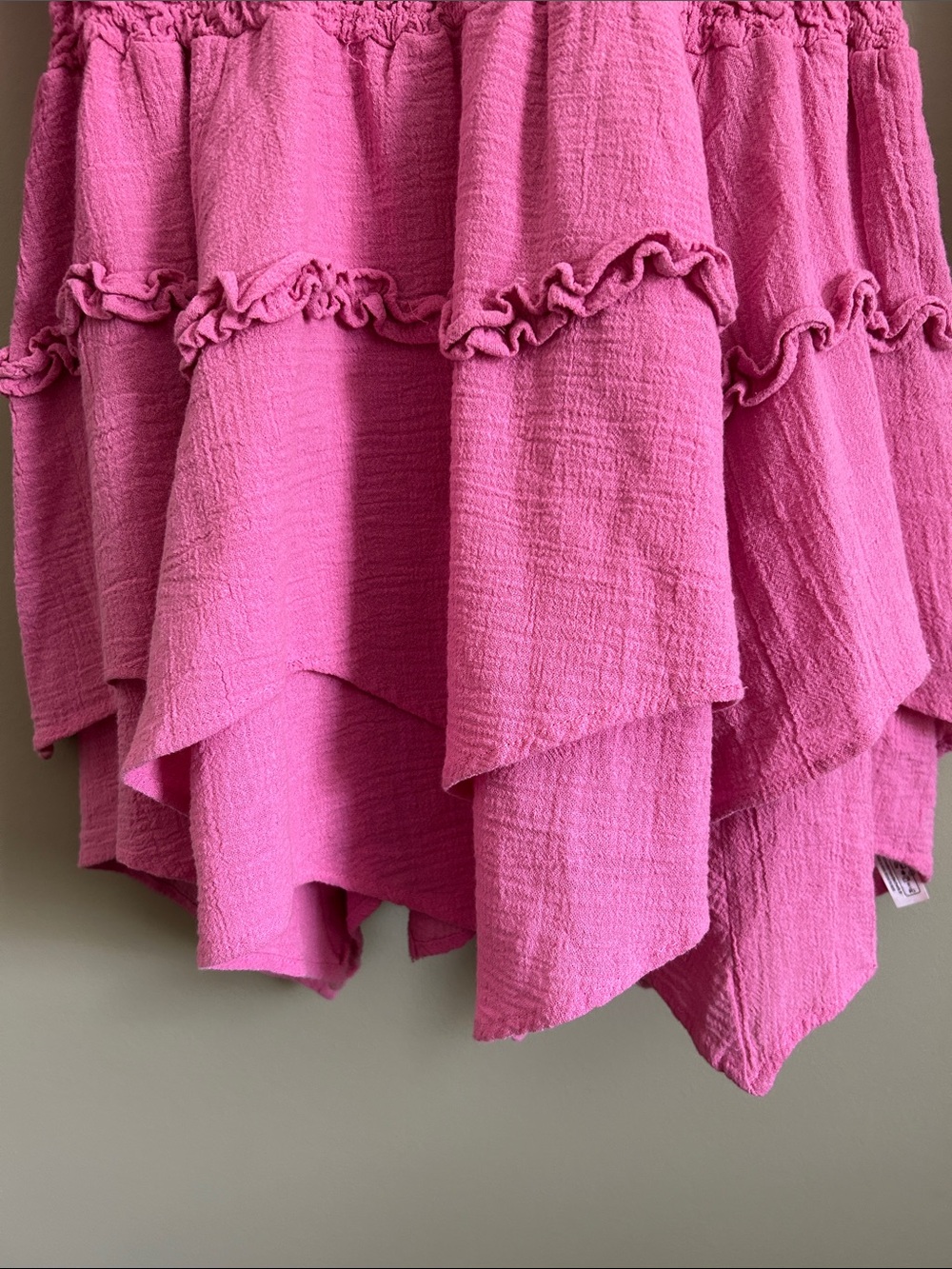 Free People Pink Textured Ruffle Mini Dress - Picture 8 of 8
